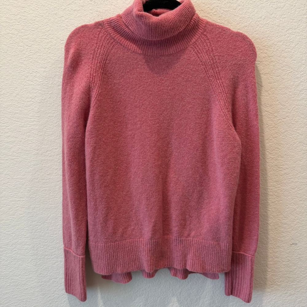 J.Crew Womens Pink Merino Wool Alpaca Blend Turtleneck Sweater XS